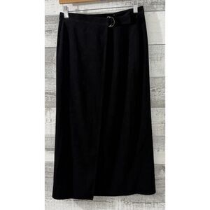 Talbots Maxi Long Wrap Skirt Women's Sz 6P Black Velvet Elegant